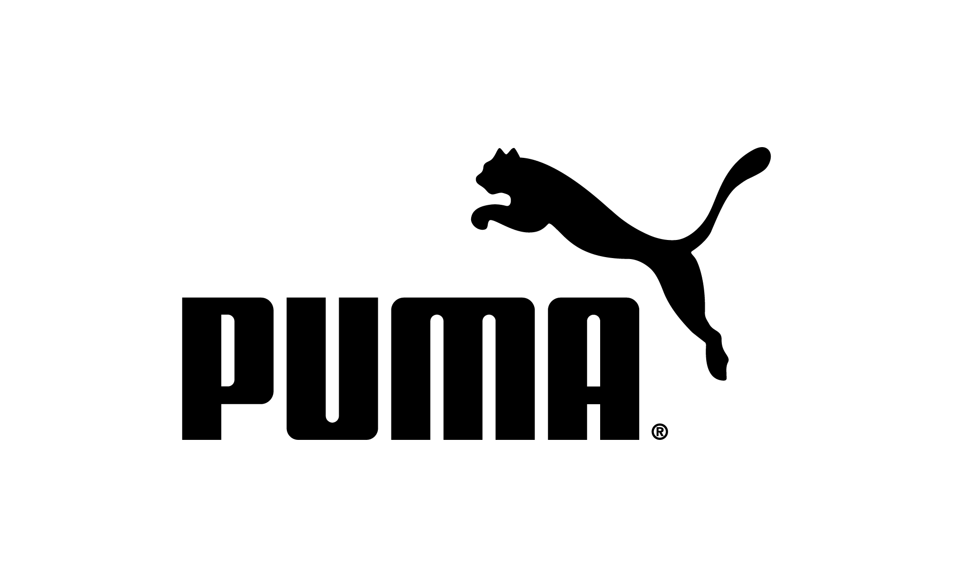 A black puma logo on top of a green background.